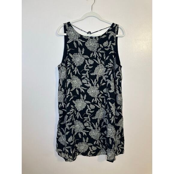 Abercrombie & Fitch Trapeze Floral Black Boho Capsule Flowy Mini Dress Large - Picture 4 of 10